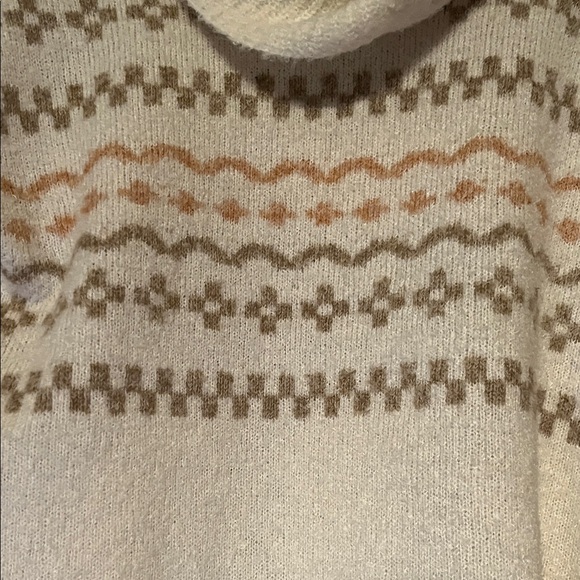 Hem & Thread Cream and Tan Cowl Neck Sweater - Picture 2 of 7